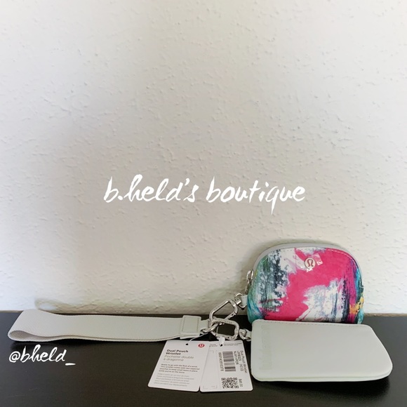 lululemon Dual Pouch Wristlet in No Limits White Multi/Vapor One Size New NWT - Picture 1 of 16